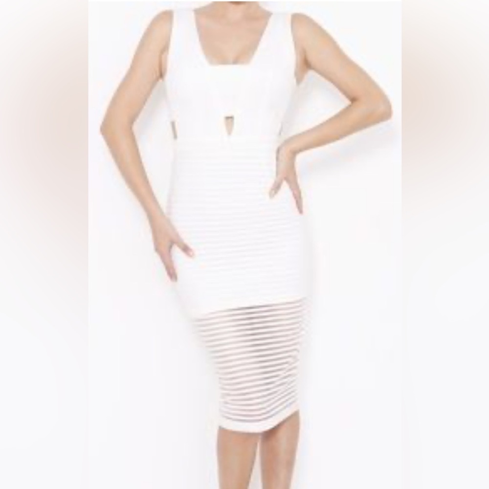 Mustard Seed White Bodycon Cocktail Dress